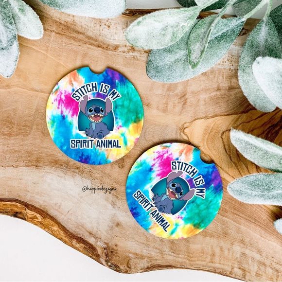 Stitch Is My Spirit Animal Car Coaster Set | Lilo & Stitch Coasters - Picture 8 of 14